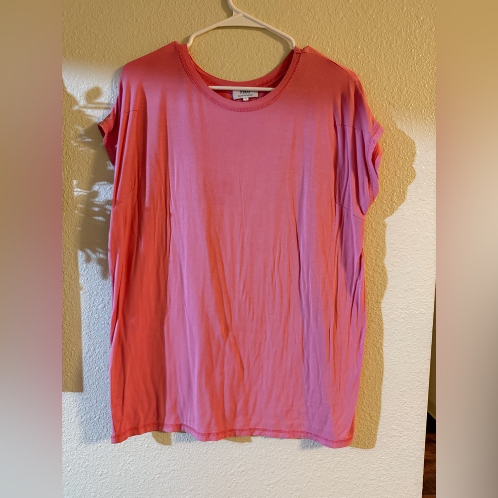 Piko 1988 Short Sleeve Top in Pink and Purple - Picture 1 of 2